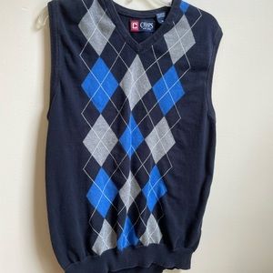 Medium Chaps Blue Pattern Sweater Vest